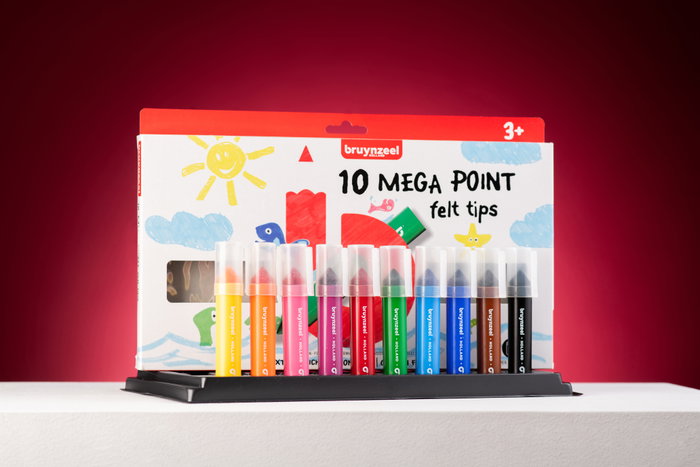 Bruynzeel Estuche de 10 rotuladores Kids punta extra gruesa